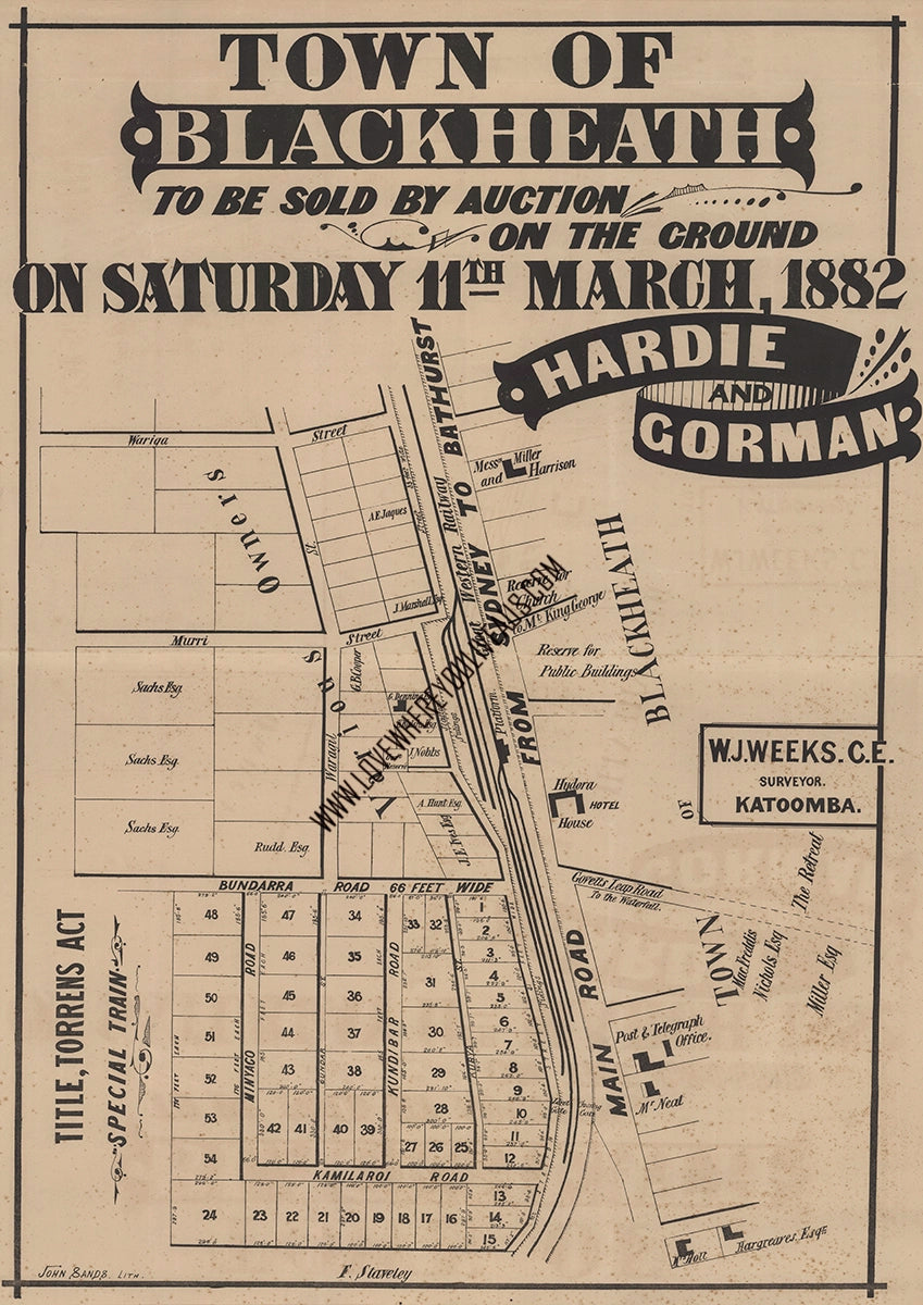 Vintage Real Estate Poster Town of Blackheath 1882