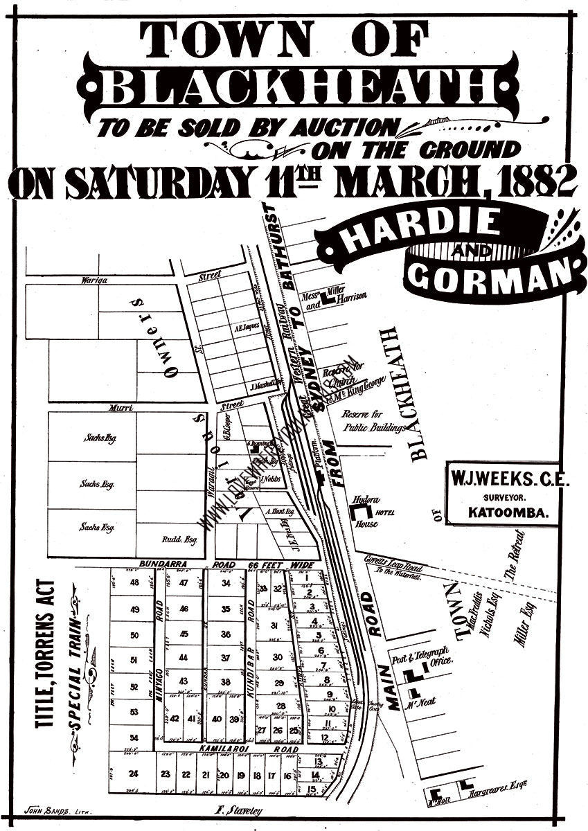 Vintage Real Estate Poster Town of Blackheath 1882