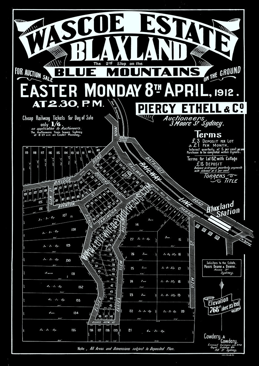 Vintage Real Estate Poster Wascoe Estate Blaxland NSW