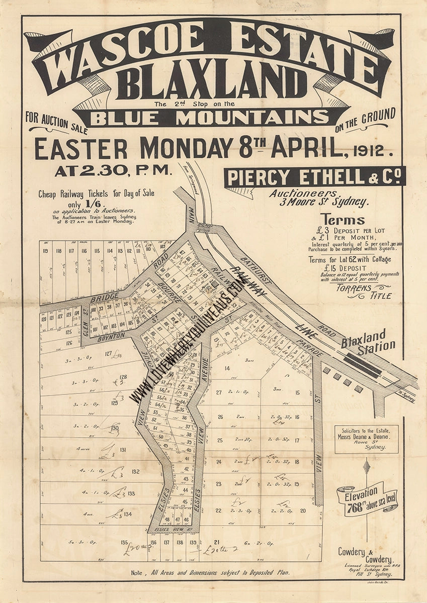 Vintage Real Estate Poster Wascoe Estate Blaxland NSW