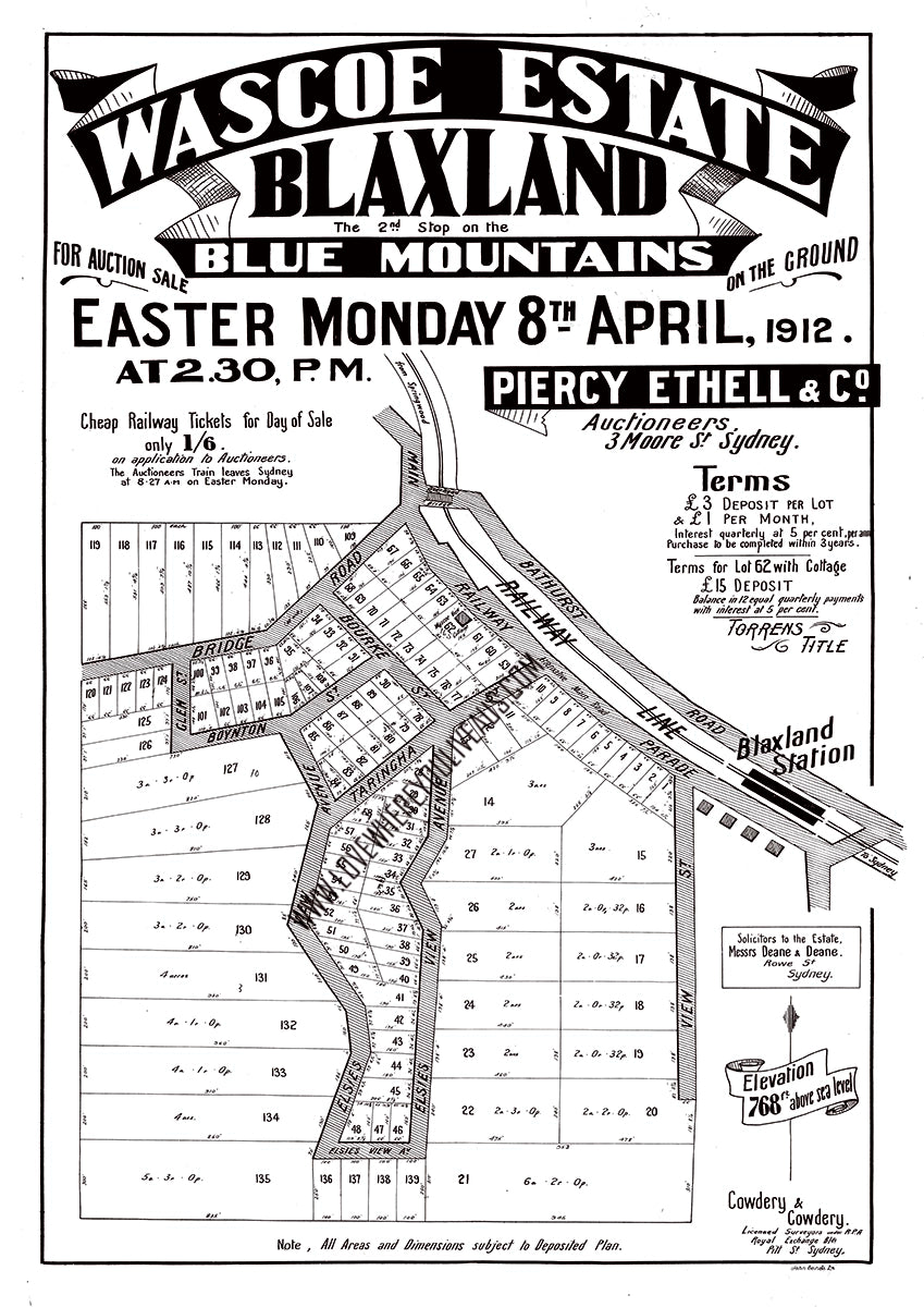 Vintage Real Estate Poster Wascoe Estate Blaxland NSW