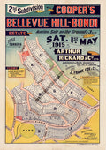 Vintage Real Estate Poster Coopers Bellevue Hill Bondi NSW