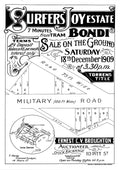 Vintage Real Estate Poster Surfers Joy Estate Bondi NSW