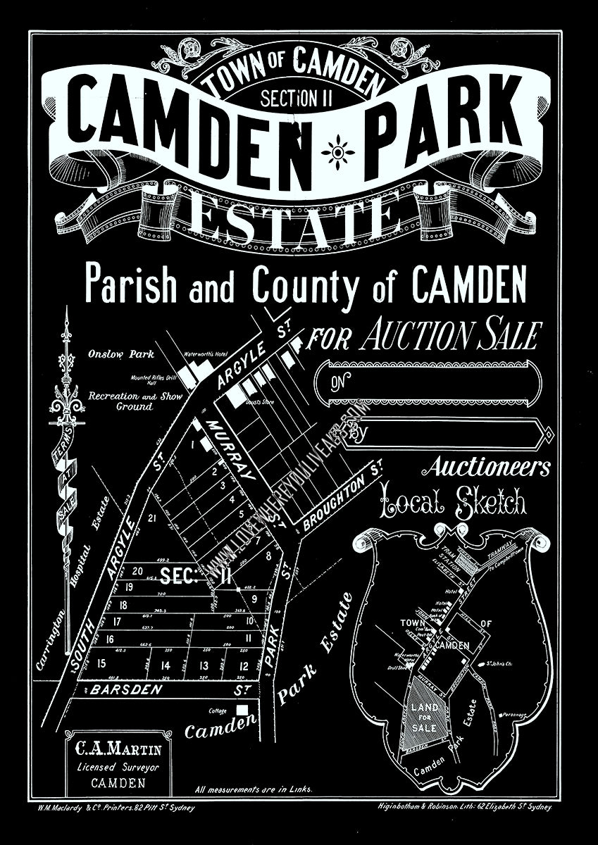 Vintage Real Estate Poster Camden Park Estate
