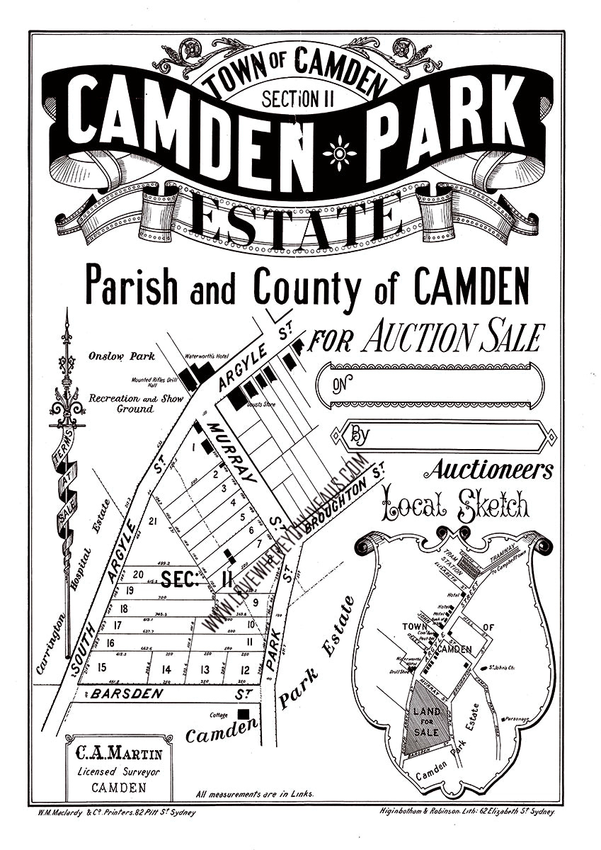 Vintage Real Estate Poster Camden Park Estate