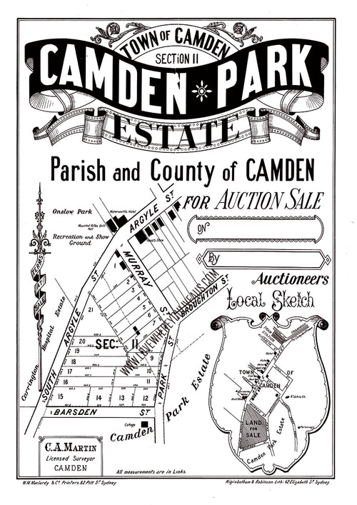 Vintage Real Estate Poster Camden Park Estate