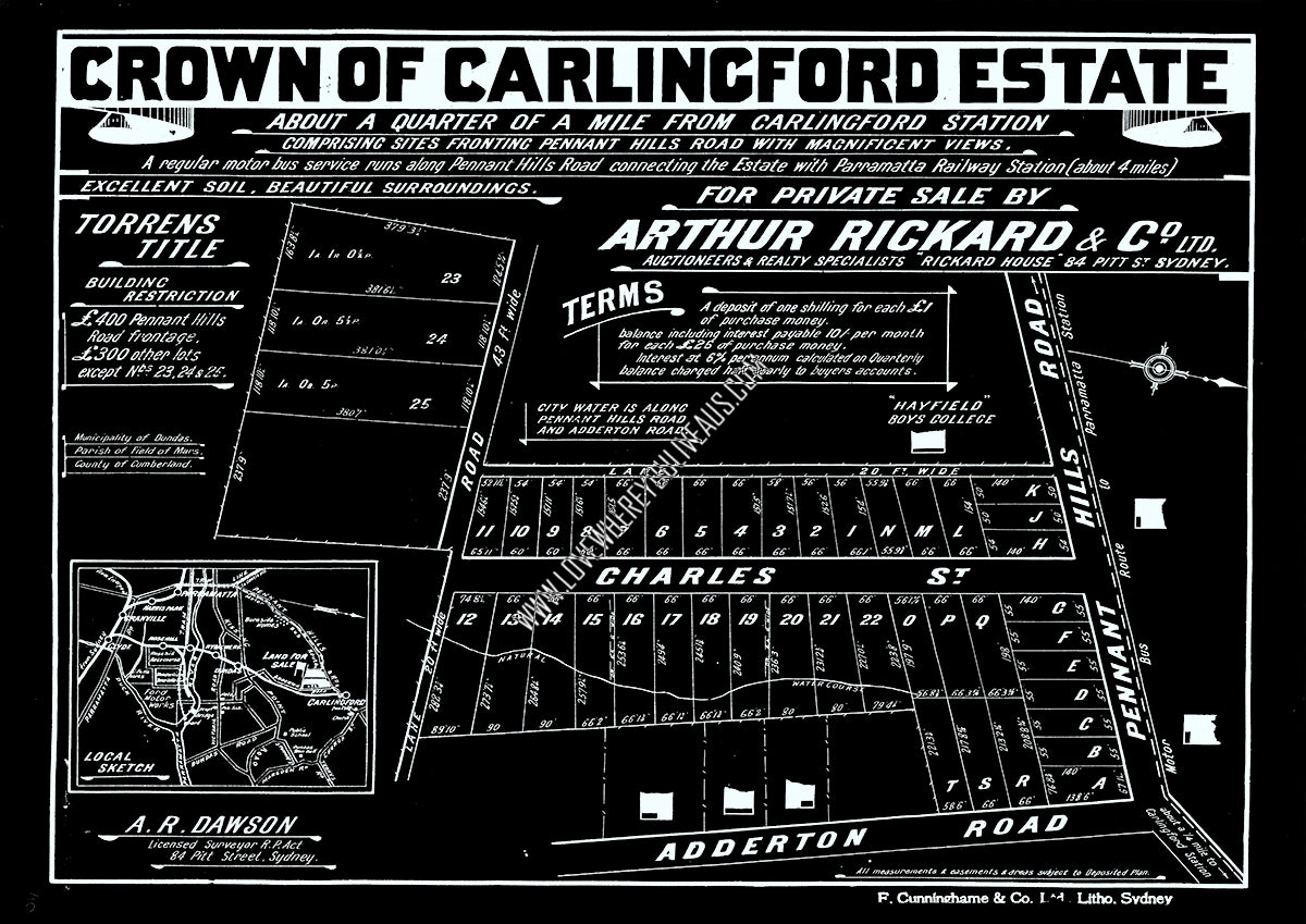 Vintage Real Estate Poster Camden Park Estate NSW