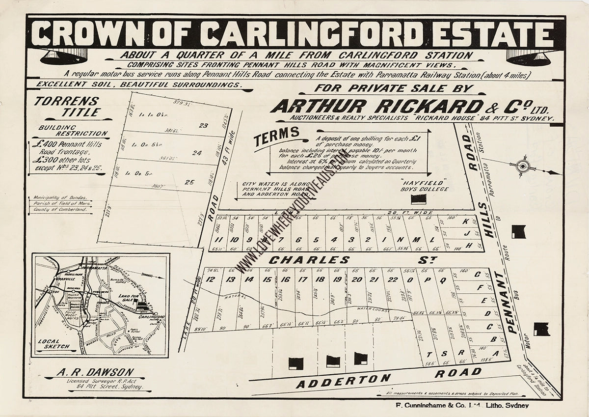 Vintage Real Estate Poster Camden Park Estate NSW