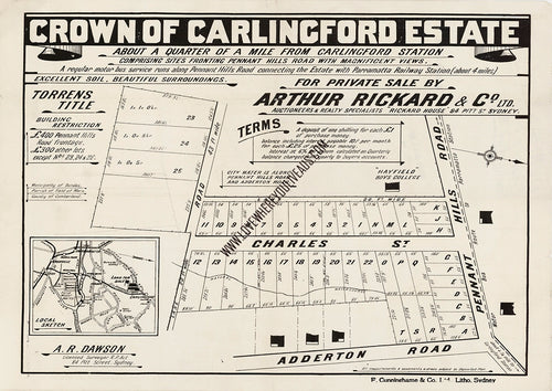 Vintage Real Estate Poster Camden Park Estate NSW
