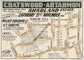 Vintage Real Estate Poster Sharland estate Chatswood NSW