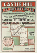 Vintage Real Estate Poster Darcey Hey Estate Castle Hill NSW