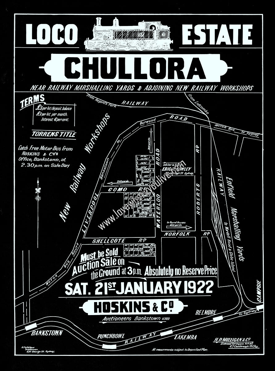 Vintage Real Estate Poster Loco Estate Chullora NSW