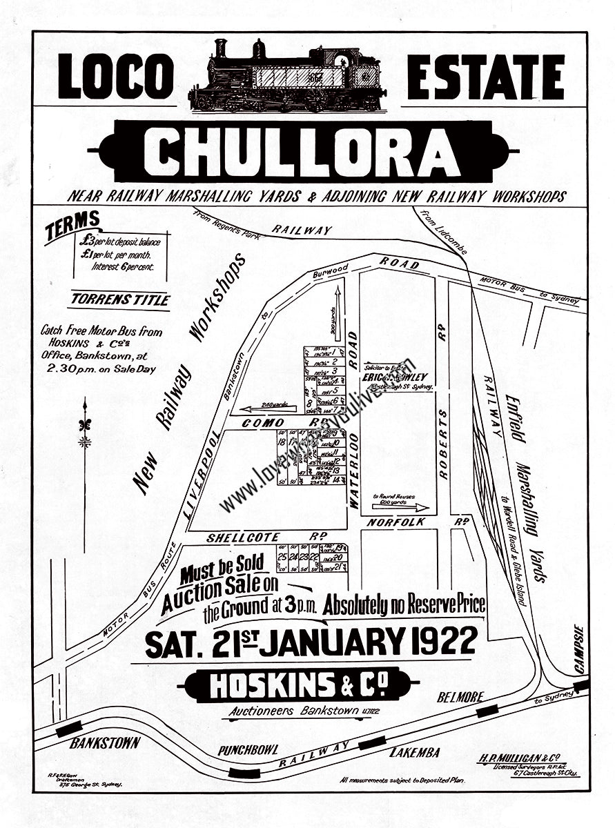 Vintage Real Estate Poster Loco Estate Chullora NSW