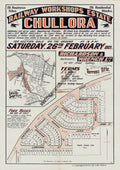 Vintage Real Estate Poster Railway Workshops Estate Chullora NSW