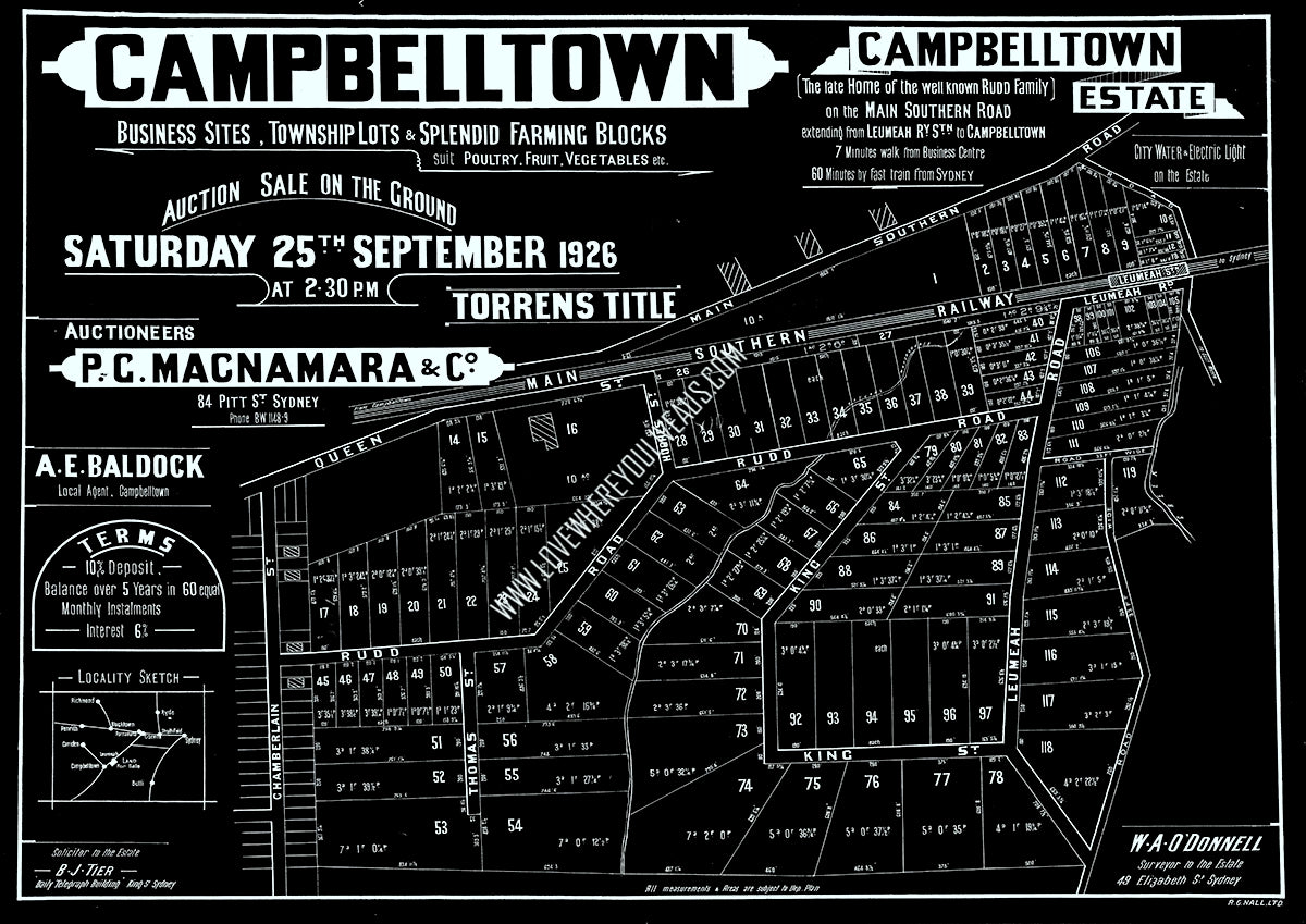 Vintage Real Estate Poster Campbelltown Estate