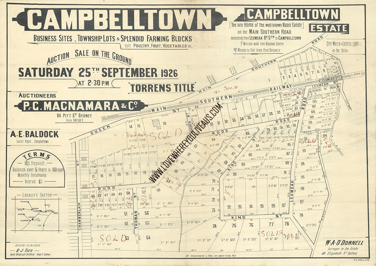 Vintage Real Estate Poster Campbelltown Estate