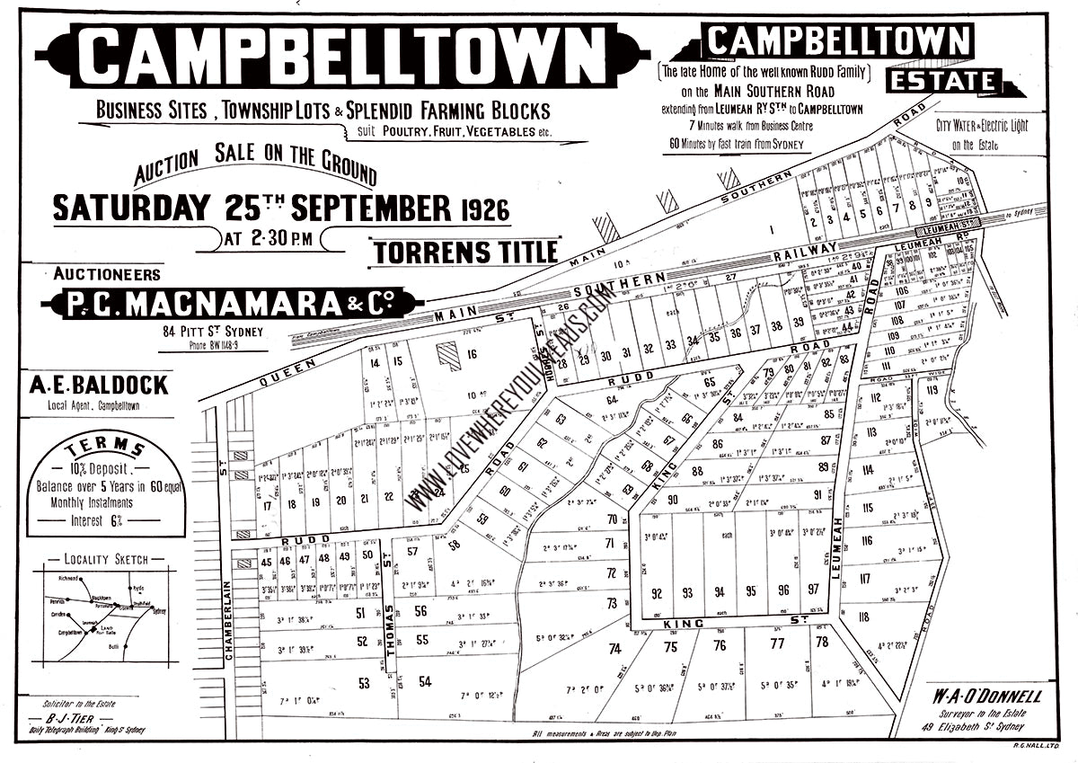 Vintage Real Estate Poster Campbelltown Estate