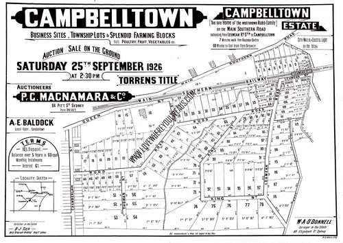 Vintage Real Estate Poster Campbelltown Estate