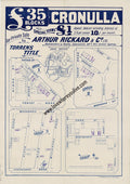 Vintage Real Estate Poster £35 Pound Lots Cronulla NSW