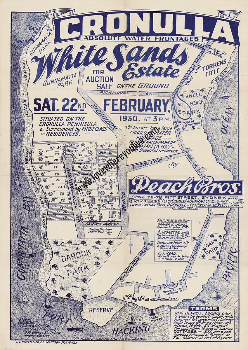 Vintage Real Estate Poster White Sands Estate Cronulla NSW