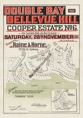 Vintage Real Estate Poster Cooper Estate No 6 Double Bay NSW