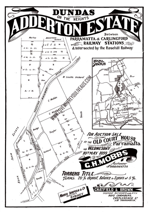 Vintage Real Estate Poster Adderton Estate Dundas NSW