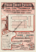 Vintage Real Estate Poster Foam Crest Estate Freshwater Curl Curl NSW