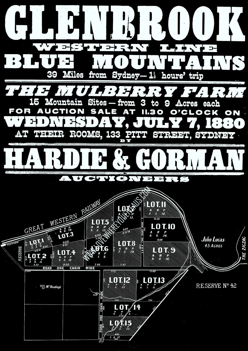 Vintage Real Estate Poster The Mulberry Farm Glenbrook NSW