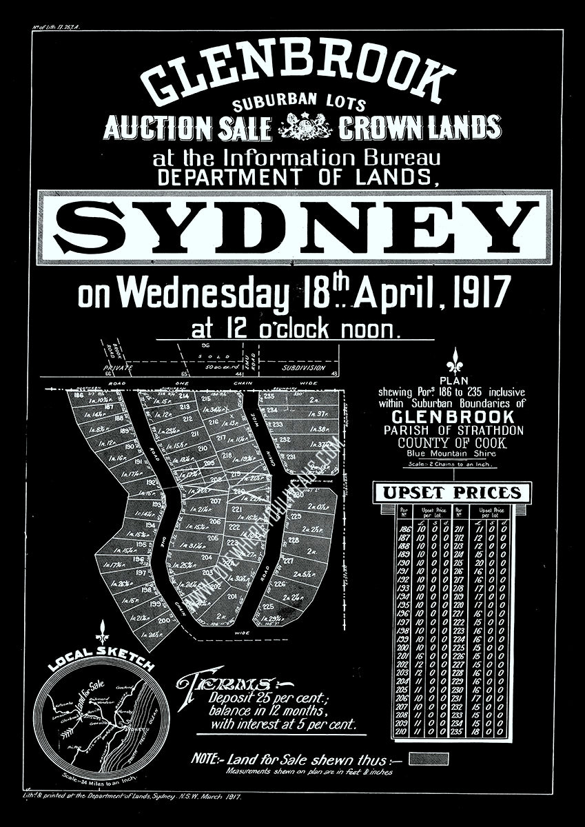 Vintage Real Estate Poster Crown Lands of Glenbrook NSW