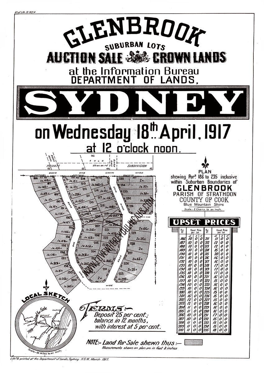 Vintage Real Estate Poster Crown Lands of Glenbrook NSW