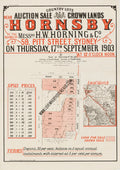Vintage Real Estate Poster Crown Lands Hornsby NSW