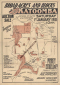 Vintage Real Estate Poster Broad-Acres and Blocks Katoomba NSW