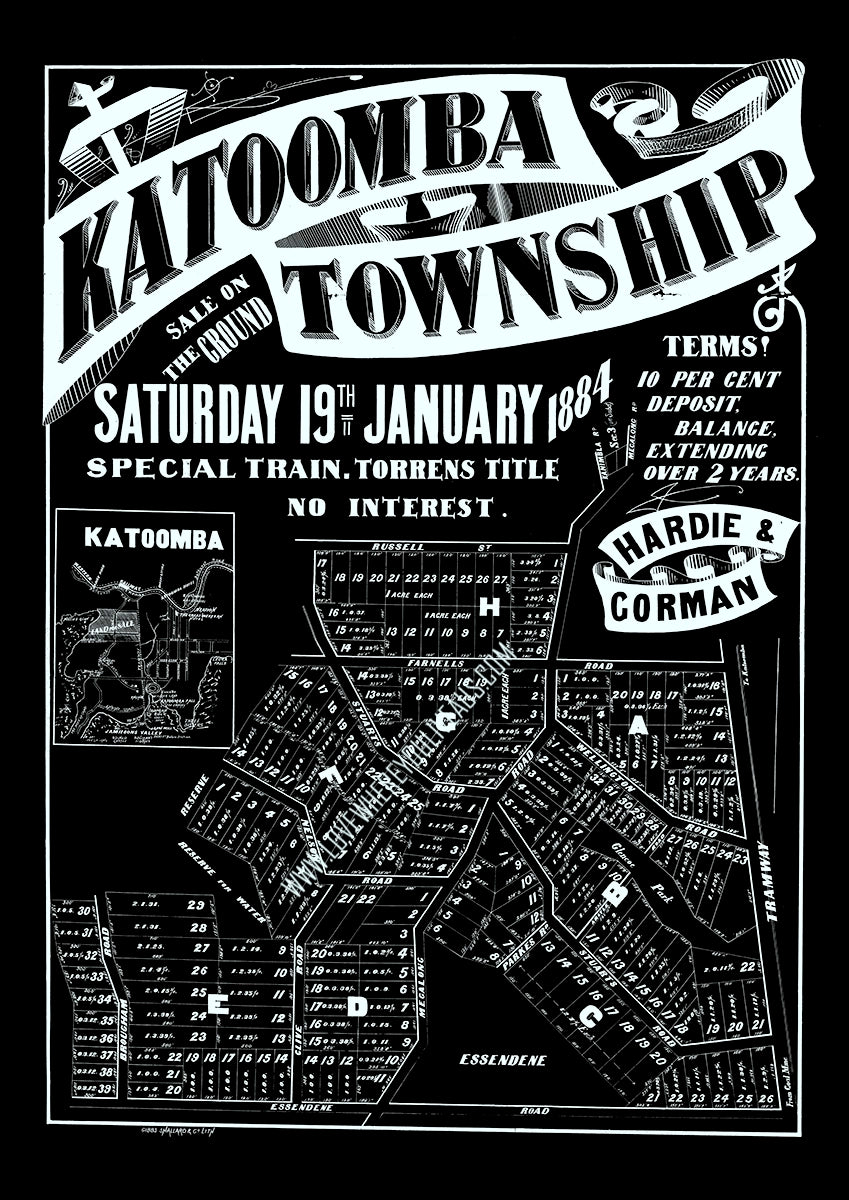 Vintage Real Estate Poster Katoomba Township NSW
