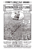 Vintage Real Estate Poster Kensington Golf Links Estate NSW