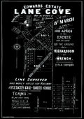 Vintage Real Estate Poster 100 Acres of Edwards Estate Lane Cove NSW