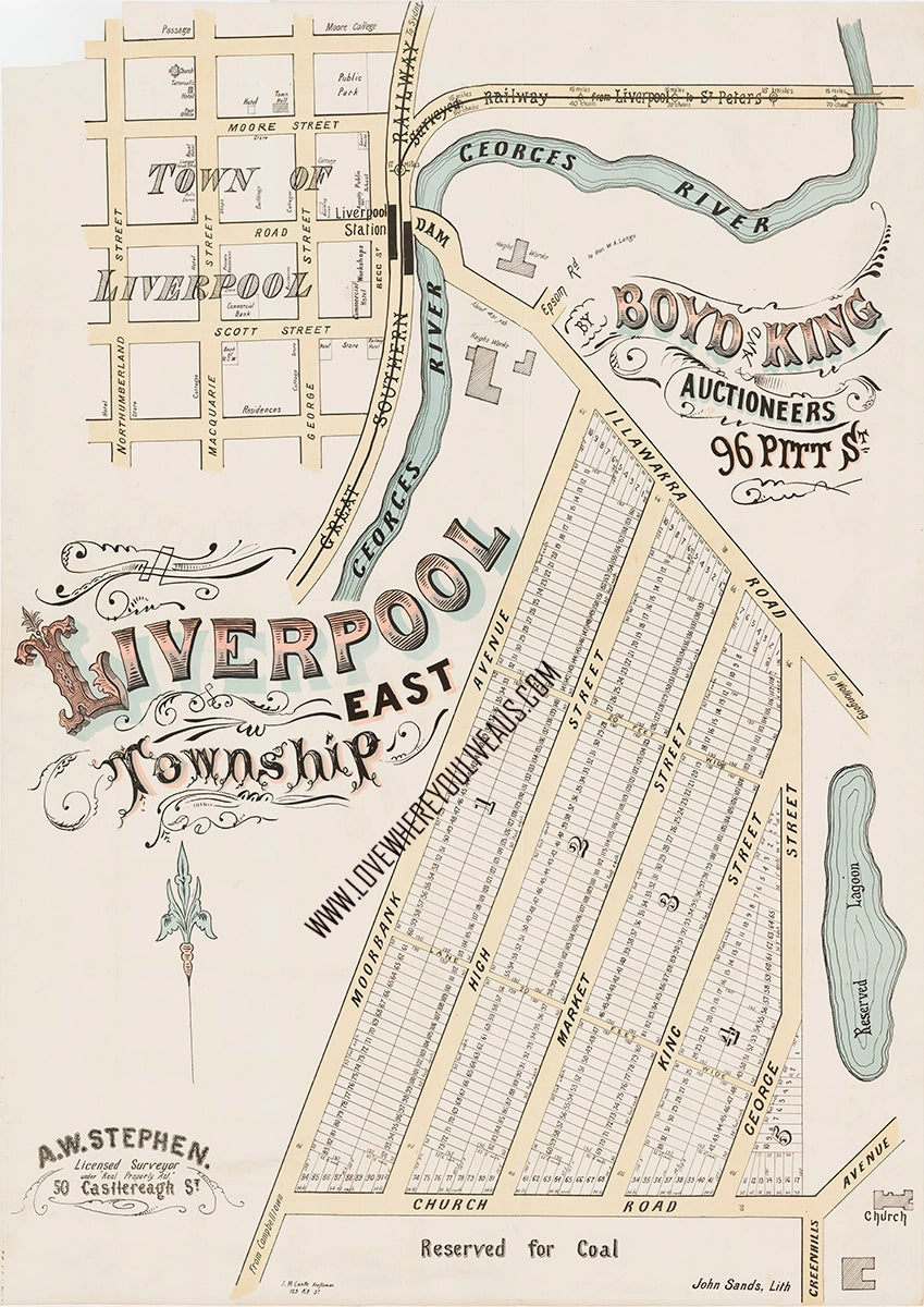 Vintage Real Estate Poster Liverpool Township NSW
