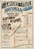 Vintage Real Estate Poster Glovers Estate Mosman NSW