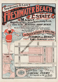 Vintage Real Estate Poster Freshwater Beach Estate Manly NSW