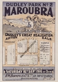 Vintage Real Estate Poster Dudley Park No2 Maroubra NSW