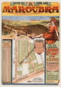 Vintage Real Estate Poster 2nd Crown Lands Maroubra NSW