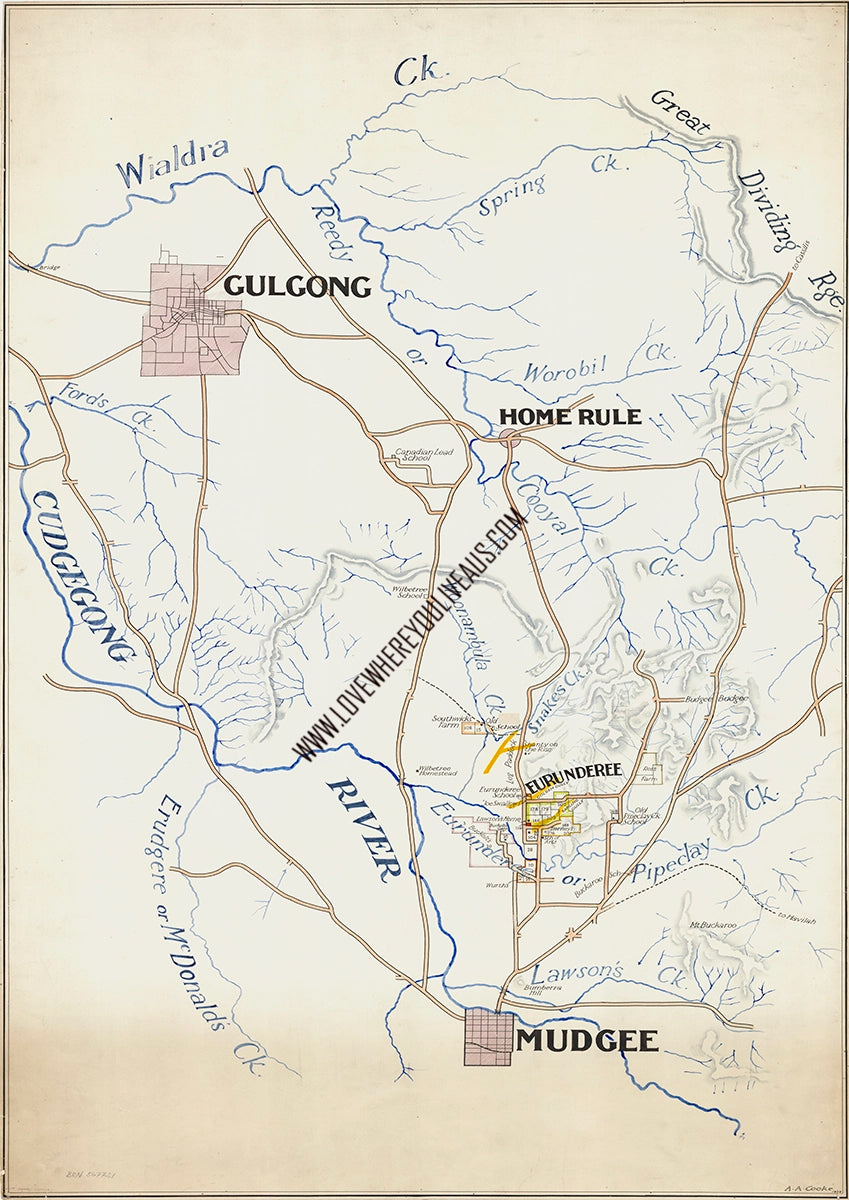 Vintage Real Estate Poster Mudgee Home Rule and Gulgong NSW