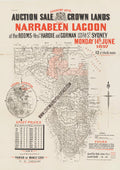 Vintage Real Estate Poster Crown Lands Narrabeen Lagoon NSW