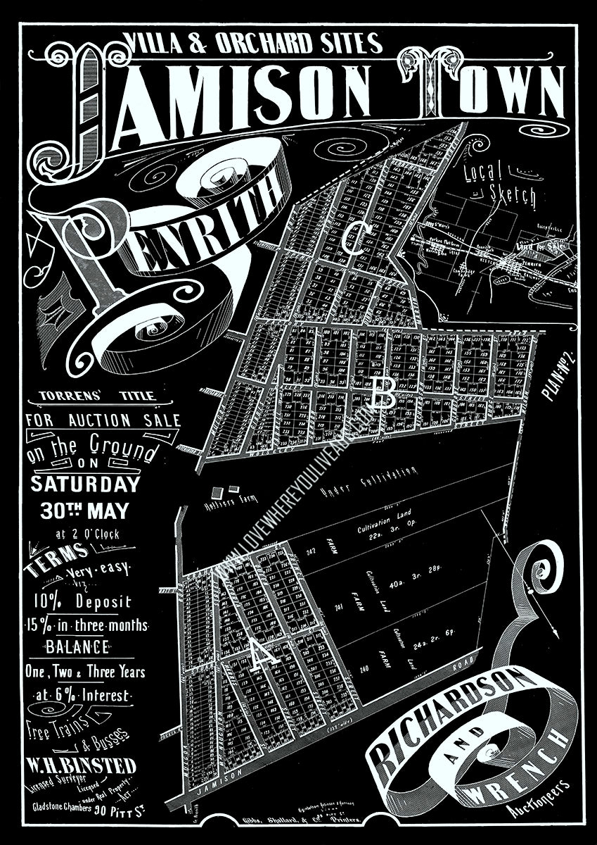 Vintage Real Estate Poster Jamison Town Penrith NSW