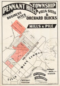 Vintage Real Estate Poster Pennant Hills Township NSW