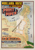 Vintage Real Estate Poster Woolahra House Point Piper NSW