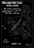 Vintage Real Estate Poster Woolahra Point Estate Woolahara NSW