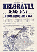 Vintage Real Estate Poster Belgravia Estate Rose Bay NSW