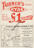Vintage Real Estate Poster Turners Estate Ryde NSW