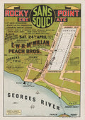 Vintage Real Estate Poster Rocky Point Estate Sans Souci NSW