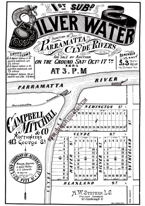Vintage Real Estate Poster 1ST Subdivision of Silverwater NSW